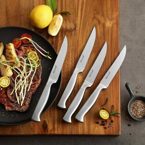 McCook MC21 15 Pieces Kitchen Knife Cutlery Set with Block Built-in Sharpener - Fresh Stock Dated January 2026