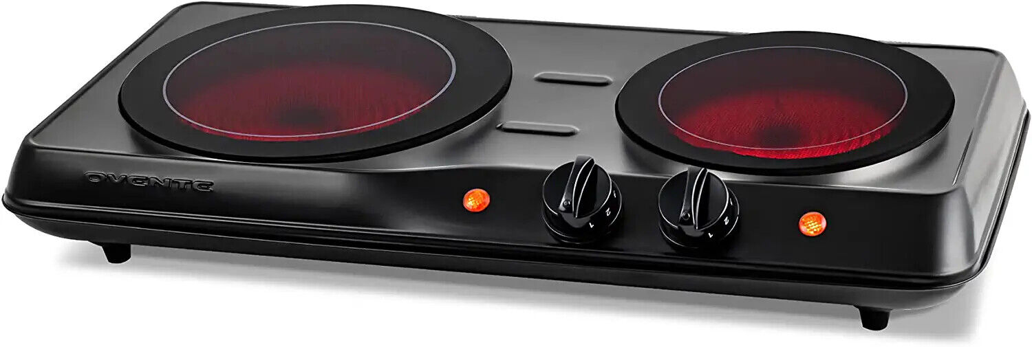 Electric Double Burner Ceramic Infrared Glass Hot Plate Cooktop Portable Stove - Fresh Stock Dated February 2026