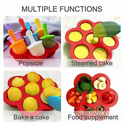 Silicone Popsicle Mold For Kids, Ice Pop Molds with Plastic Sticks & 1 Red - Fresh Stock Dated February 2026