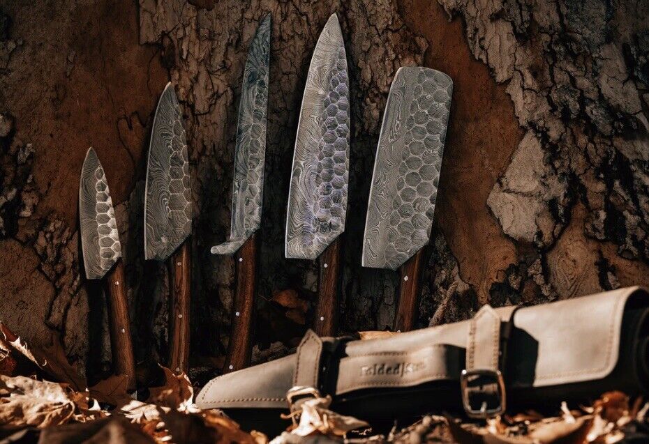 Custom Handmade FORGED DAMASCUS STEEL CHEF KNIFE Set Kitchen Knives Cutlery - Fresh Stock Dated February 2026