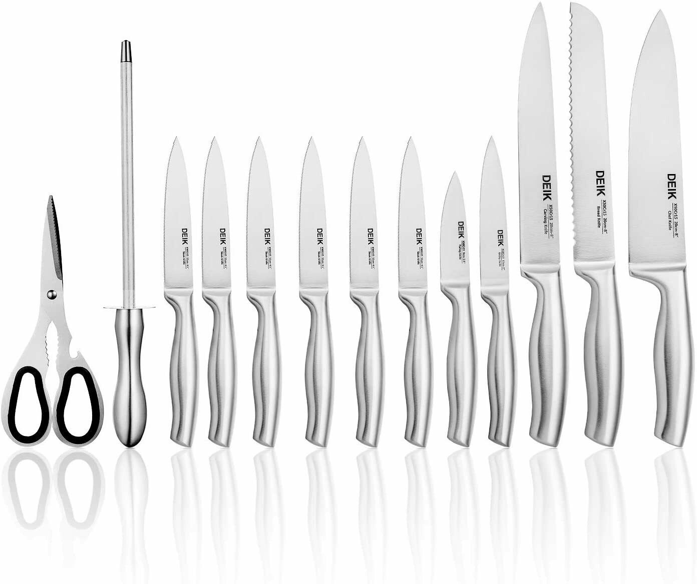 DEIK Knife Set High Carbon Stainless Kitchen Knife Set 14 PCS KF-HB8023 - Fresh Stock Dated January 2026