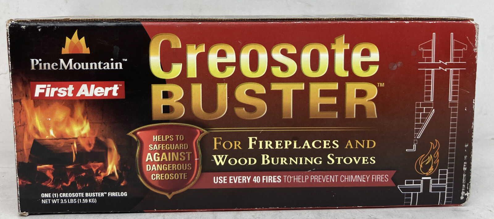 Pine Mountain Firelog Creosote Buster  3.5 lbs chimney cleaner New In Box - Fresh Stock Dated January 2026