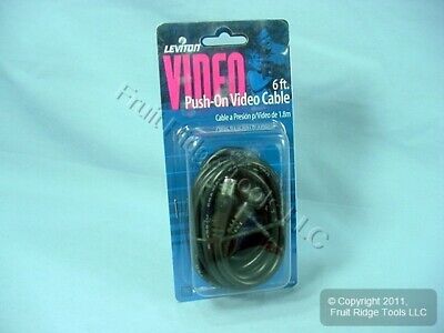 10 Leviton RIGHT ANGLE 6' Push-On Video Coax Cables 75-Ohm F-Type Wire C5854-6 - Fresh Stock Dated December 2025