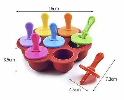 Silicone Popsicle Mold For Kids, Ice Pop Molds with Plastic Sticks & 1 Red - Fresh Stock Dated February 2026
