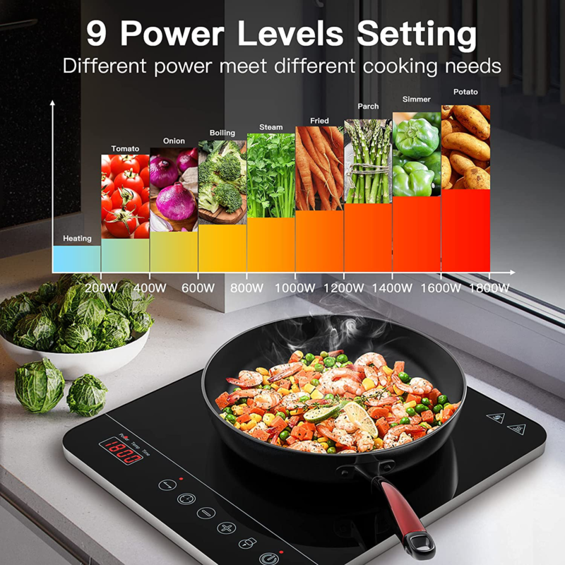 Aobosi Induction Hob, Portable Induction Cooktop With 9 Power Levels And 10 Temp - Fresh Stock Dated February 2026