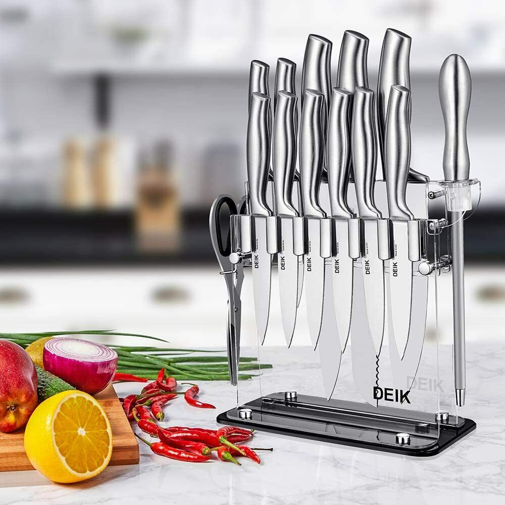 DEIK Knife Set High Carbon Stainless Kitchen Knife Set 14 PCS KF-HB8023 - Fresh Stock Dated January 2026