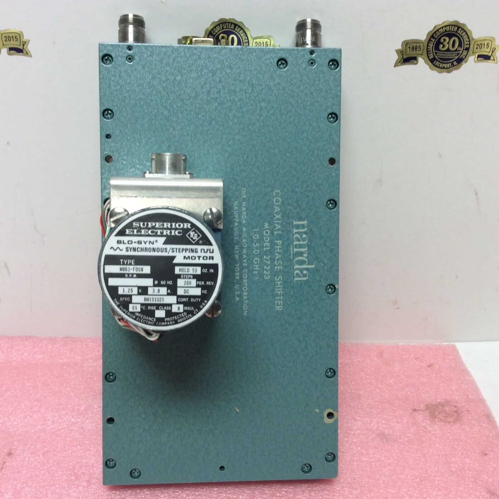 Narda Coaxial Phase Shifter model 27223 1.0 - 5.0 GHz Lockheed Martin Microwave - Fresh Stock Dated December 2025