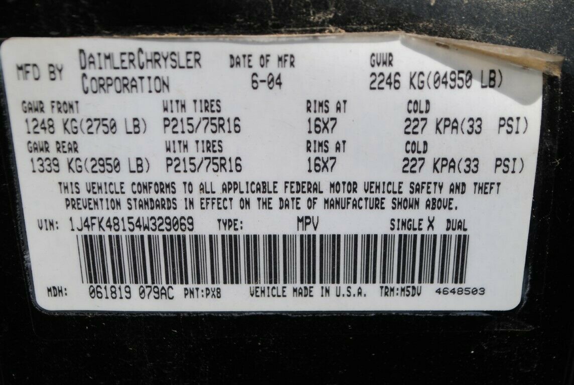 02-04 Jeep Liberty 2.4L Manual Transmission 5 Speed MT 4X2 NV1500 OEM - Fresh Stock Dated December 2025