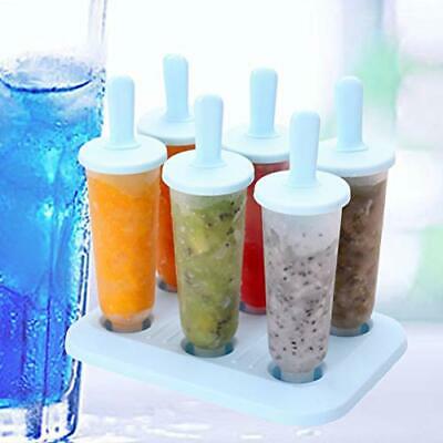 Ice Cream Popsicle Mold Molds Silicone Diy Frozen Mould Lolly Maker Tray 6 Grids - Fresh Stock Dated February 2026