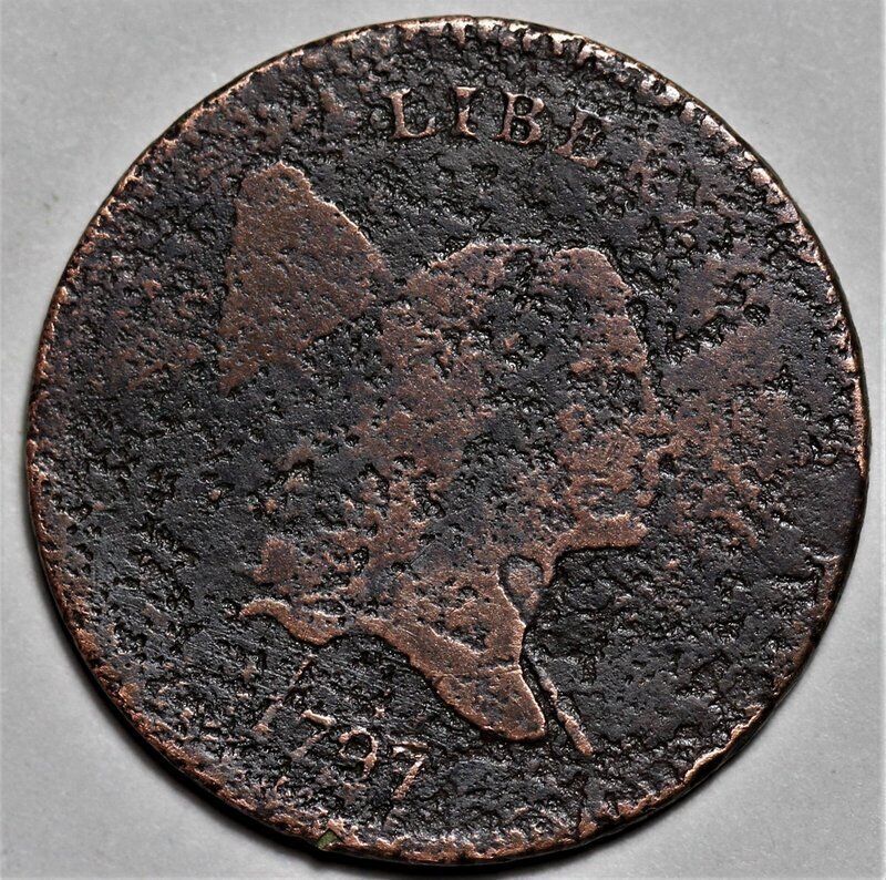 1797 Liberty Cap Half Cent - 1 Above 1 - US 1/2c Copper Penny Coin - L20 - Fresh Stock Dated December 2025