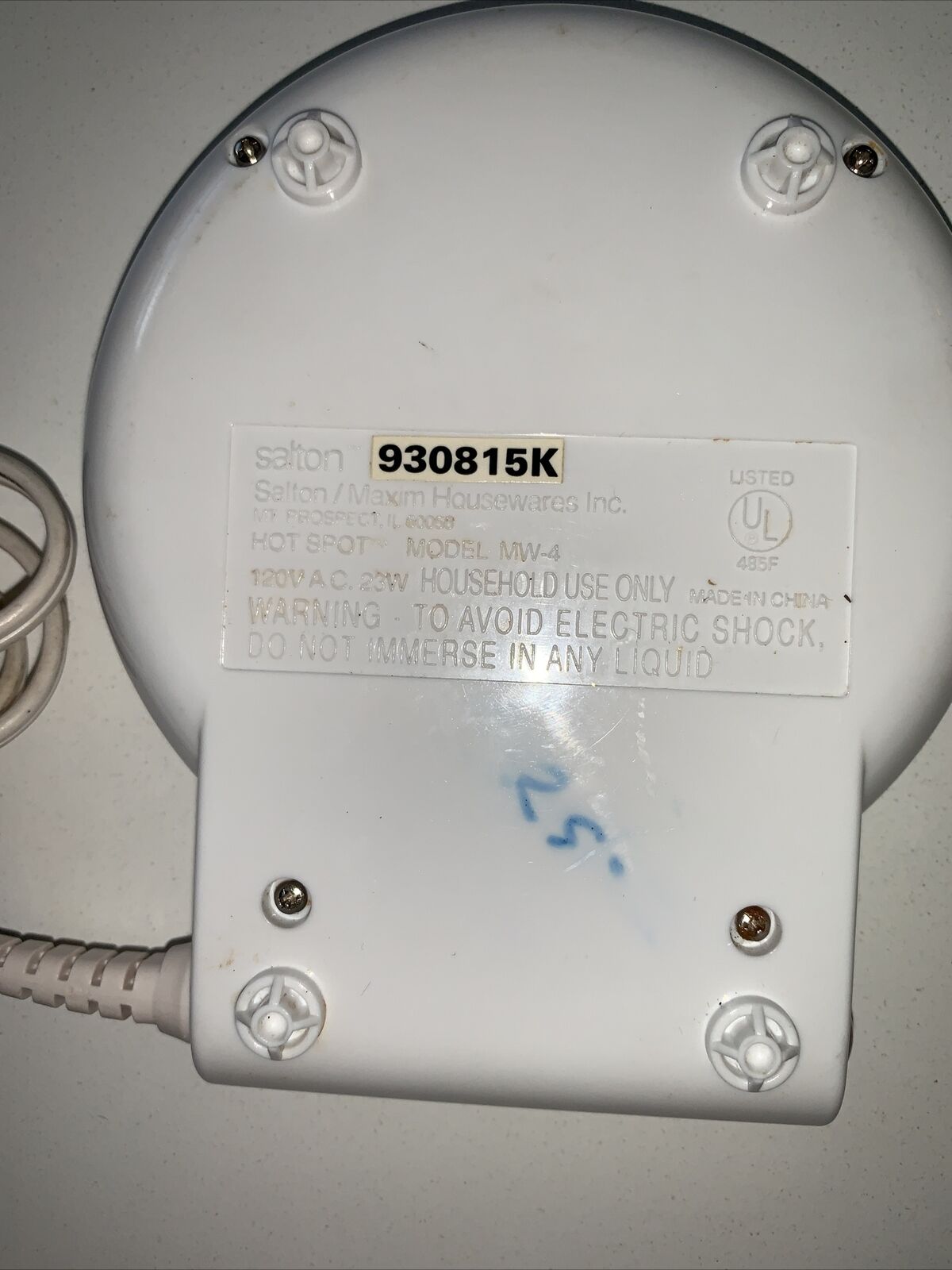 Salton Hot Spot MW-4 Coffee & Hot Beverage Warmer FREE, FAST  SHIPPING Tested! - Fresh Stock Dated February 2026