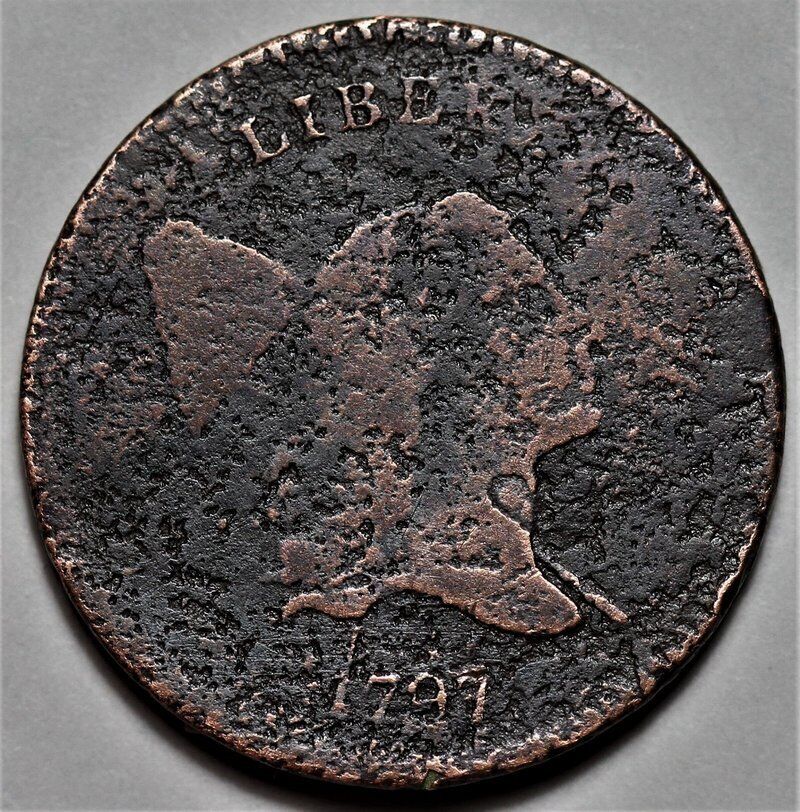 1797 Liberty Cap Half Cent - 1 Above 1 - US 1/2c Copper Penny Coin - L20 - Fresh Stock Dated December 2025