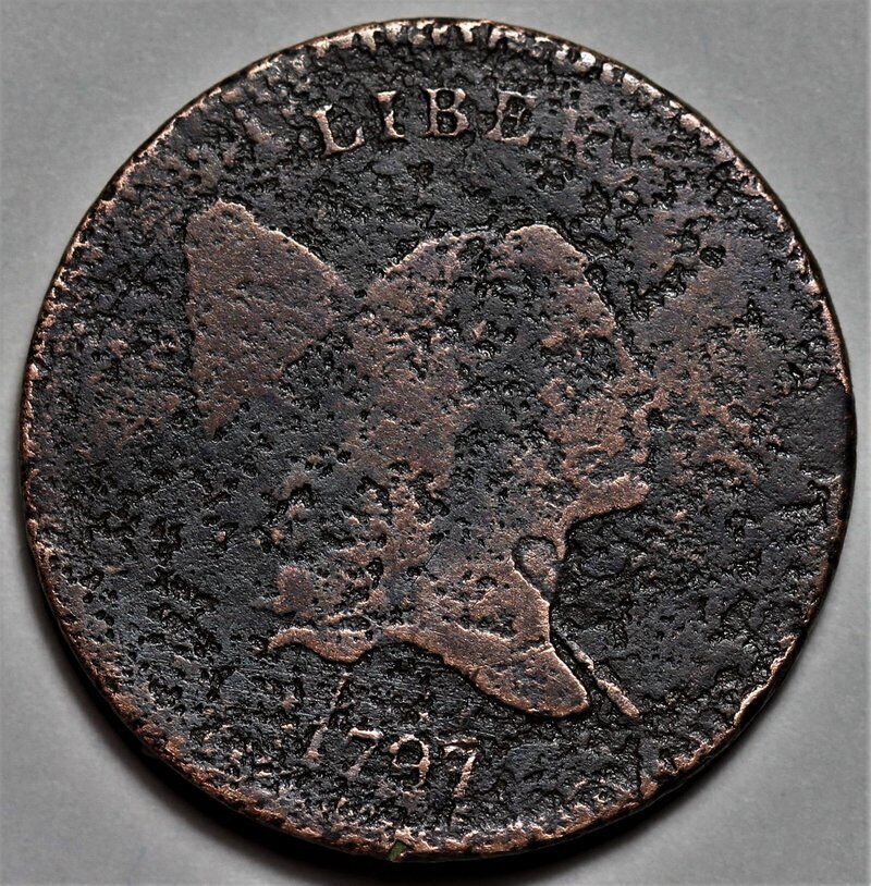 1797 Liberty Cap Half Cent - 1 Above 1 - US 1/2c Copper Penny Coin - L20 - Fresh Stock Dated December 2025