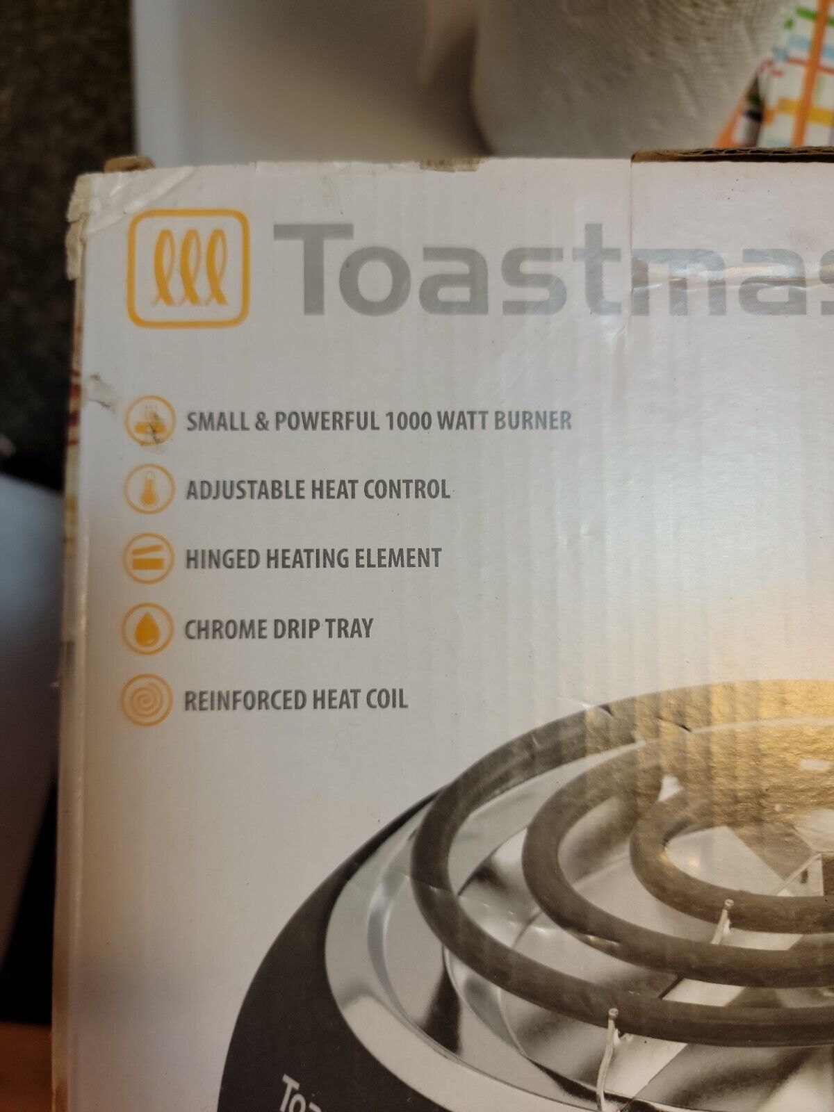 Toastmaster Simgle Burner- 1000 Watt - Brand New -  Cooking, Stove, Camping - Fresh Stock Dated February 2026