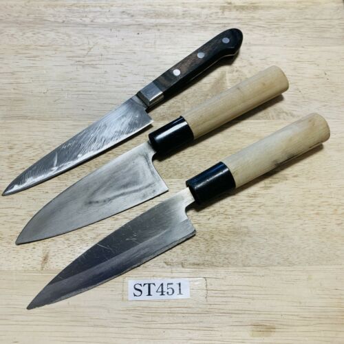 Damaged Lot of three Japanese Chef's Kitchen Knives  From Japan ST451 - Fresh Stock Dated January 2026