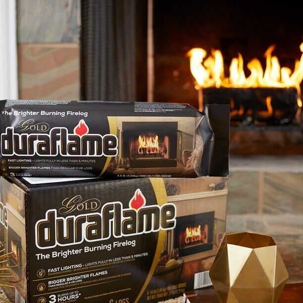 Duraflame Gold Ultra Premium 4.5lb Firelogs, 6-Pack Case, 3 Hour Burn - Fresh Stock Dated January 2026