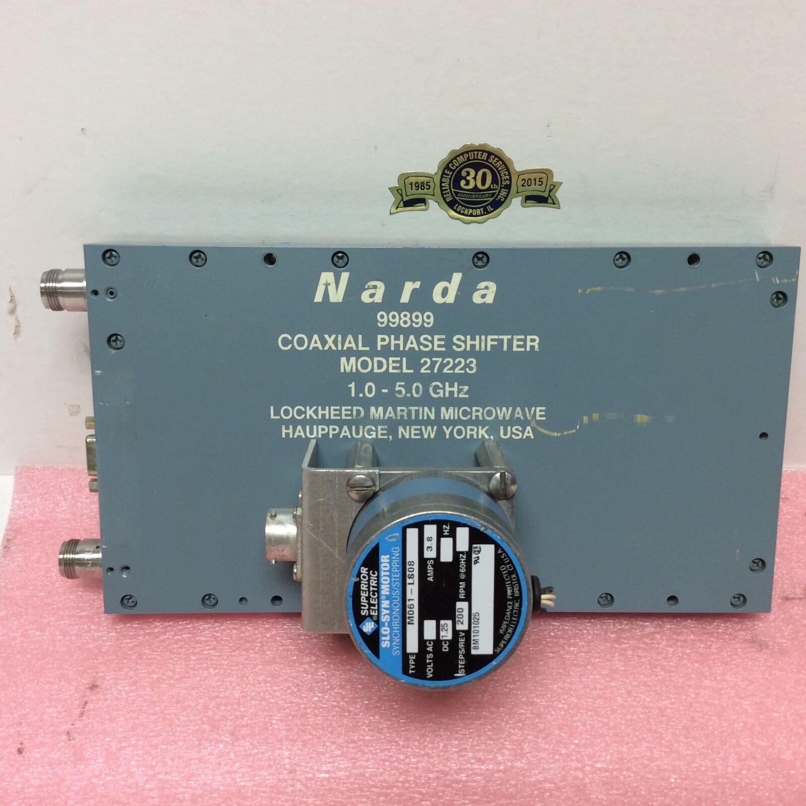 Narda Coaxial Phase Shifter model 27223 1.0 - 5.0 GHz Lockheed Martin Microwave - Fresh Stock Dated December 2025