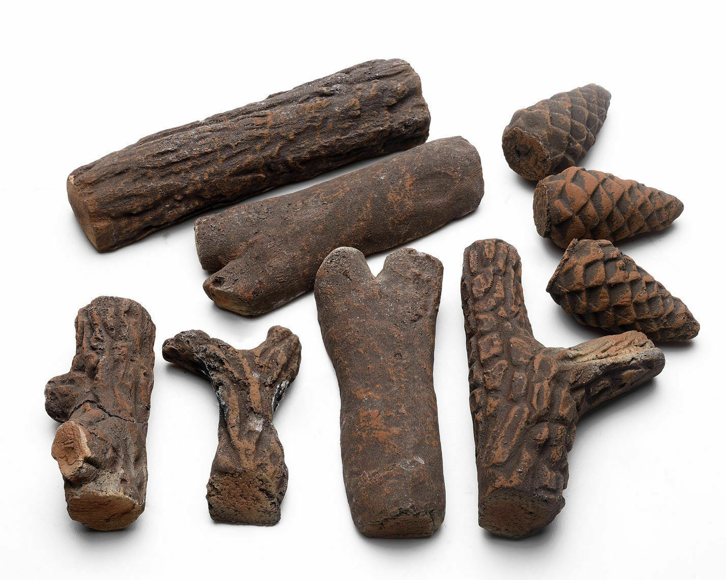 9PCS Ceramic fiber Wood Gas Log Set Fireplace Imitation Wood Propane Firepit - Fresh Stock Dated January 2026