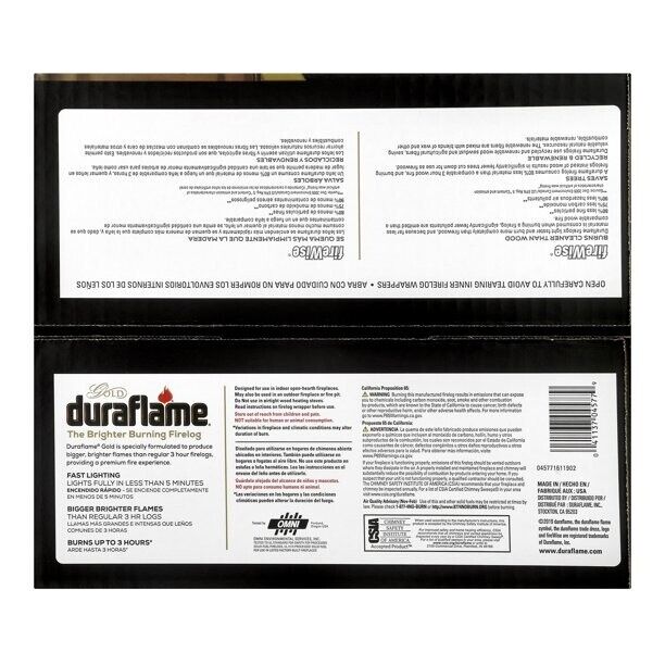 Duraflame Gold Ultra Premium 4.5lb Firelogs, 6-Pack Case, 3 Hour Burn - Fresh Stock Dated January 2026