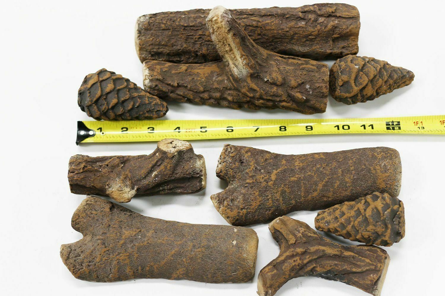 9PCS Ceramic fiber Wood Gas Log Set Fireplace Imitation Wood Propane Firepit - Fresh Stock Dated January 2026