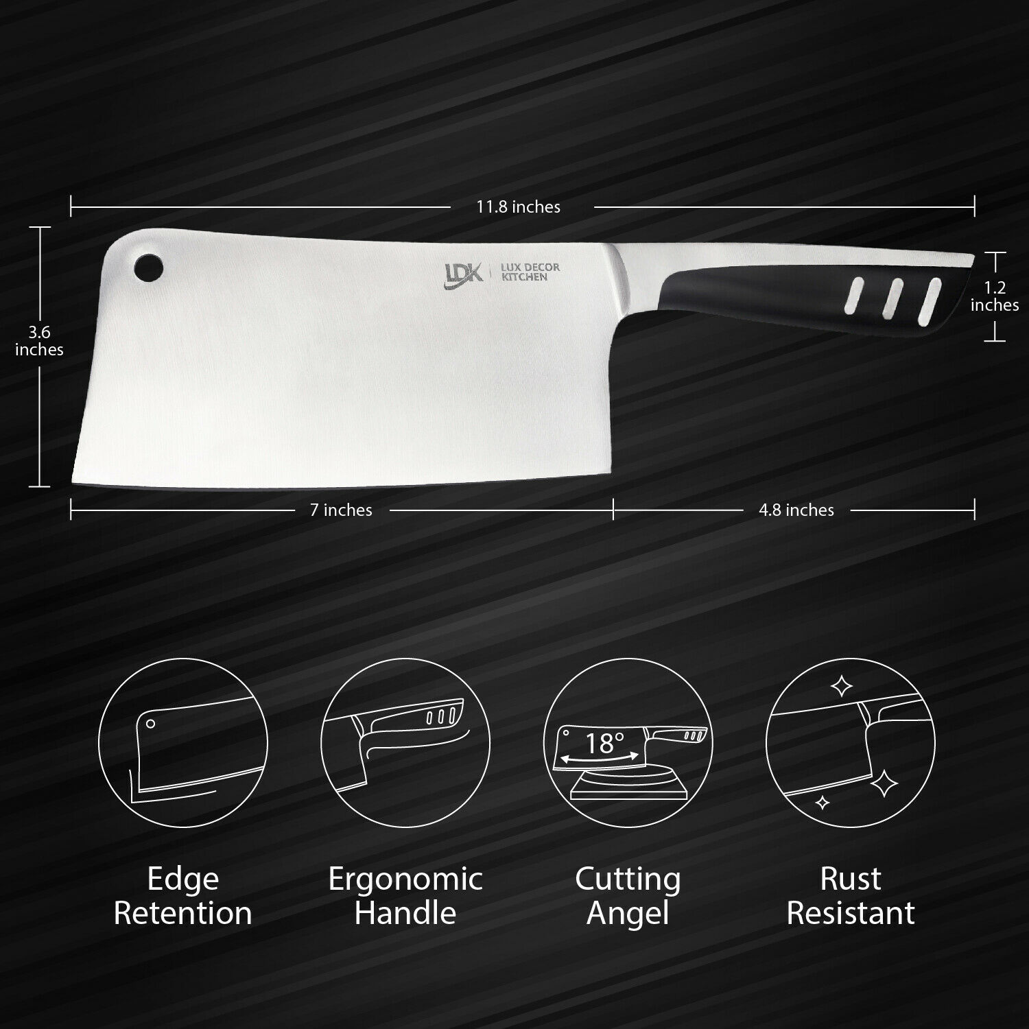 Butcher Knife Stainless Steel  Meat Cleaver 7
