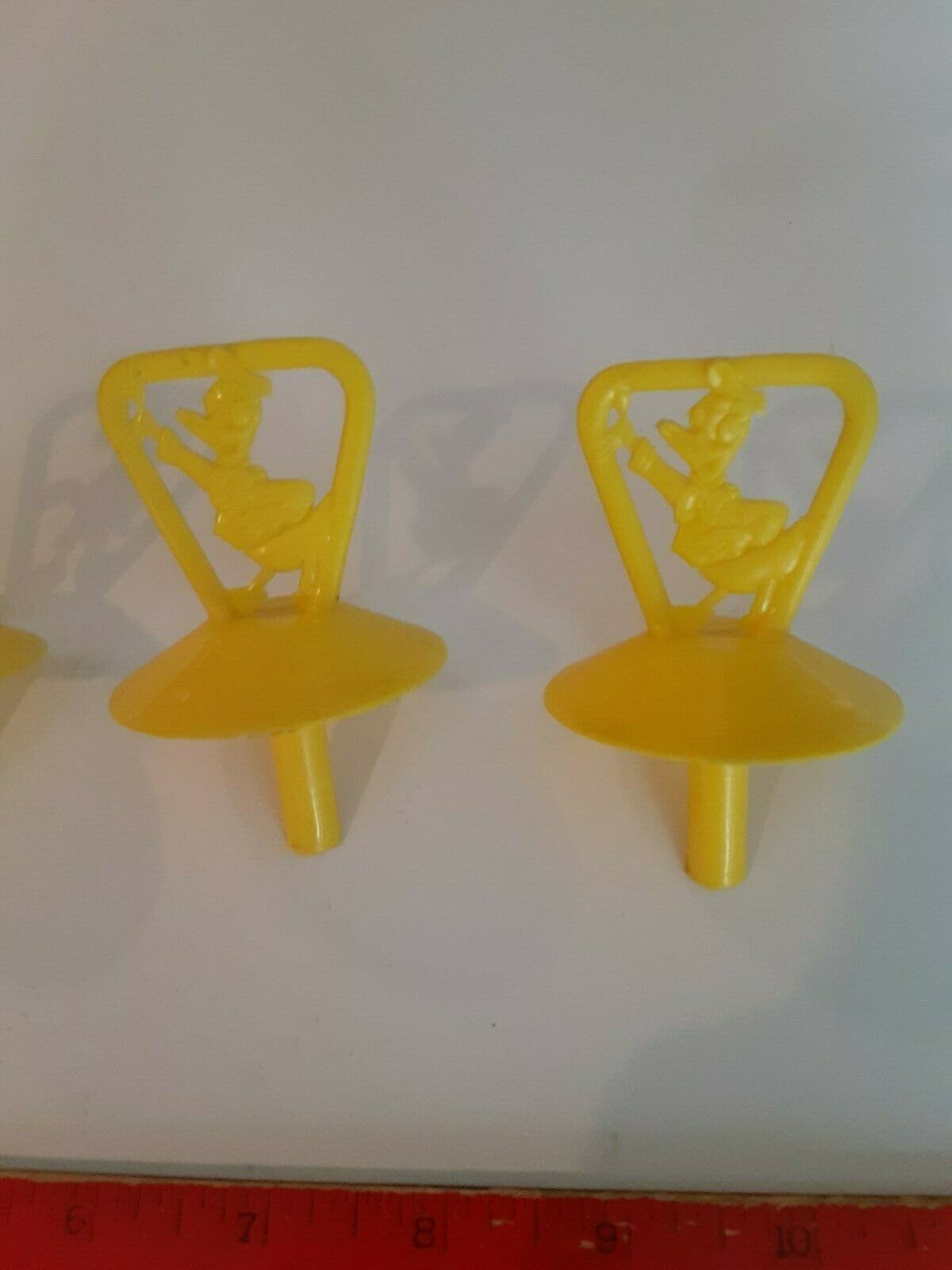 Old Vtg Disney Popsicle Ice Pop Handles Holders Mickey Mouse Donald Duck Yellow - Fresh Stock Dated February 2026