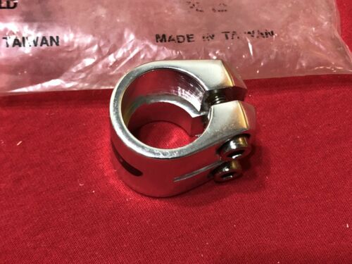 UNUSED SILVER 1 INCH GT DOUBLE SEAT POST CLAMP OLD SCHOOL BMX - Fresh Stock Dated December 2025
