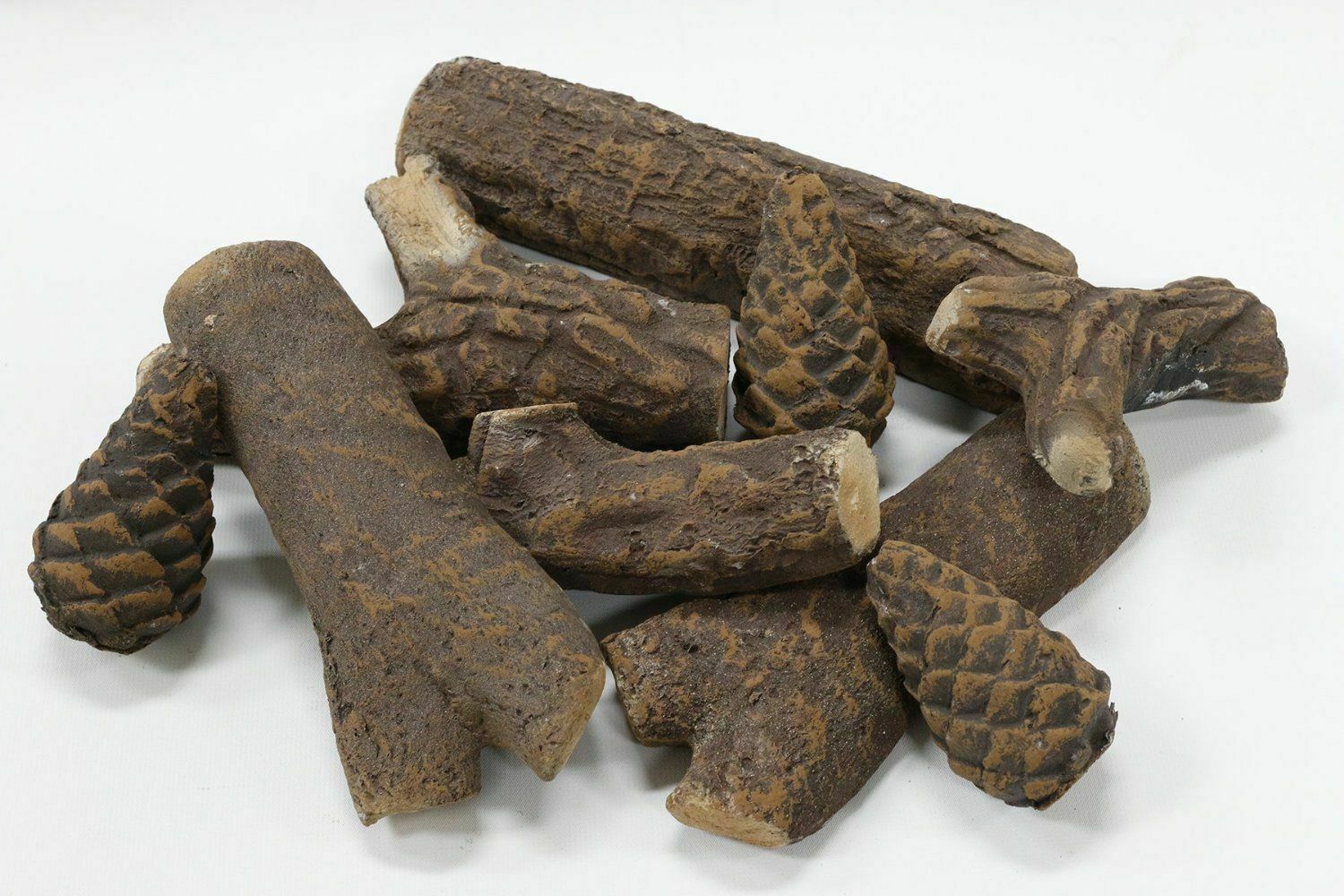 9PCS Ceramic fiber Wood Gas Log Set Fireplace Imitation Wood Propane Firepit - Fresh Stock Dated January 2026