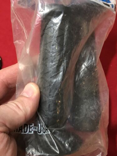 NEW AME TRI BLACK GRIPS USED DONUTS AND DICE VALVE CAPS OLD SCHOOL BMX - Fresh Stock Dated December 2025