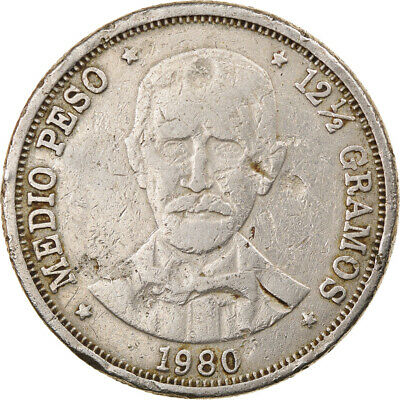 [#799661] Coin, Dominican Republic, 1/2 Peso, 1980, VF, Copper-nickel, KM:52 - Fresh Stock Dated December 2025