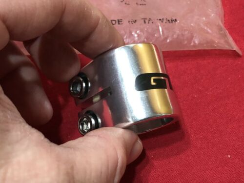 UNUSED SILVER 1 INCH GT DOUBLE SEAT POST CLAMP OLD SCHOOL BMX - Fresh Stock Dated December 2025
