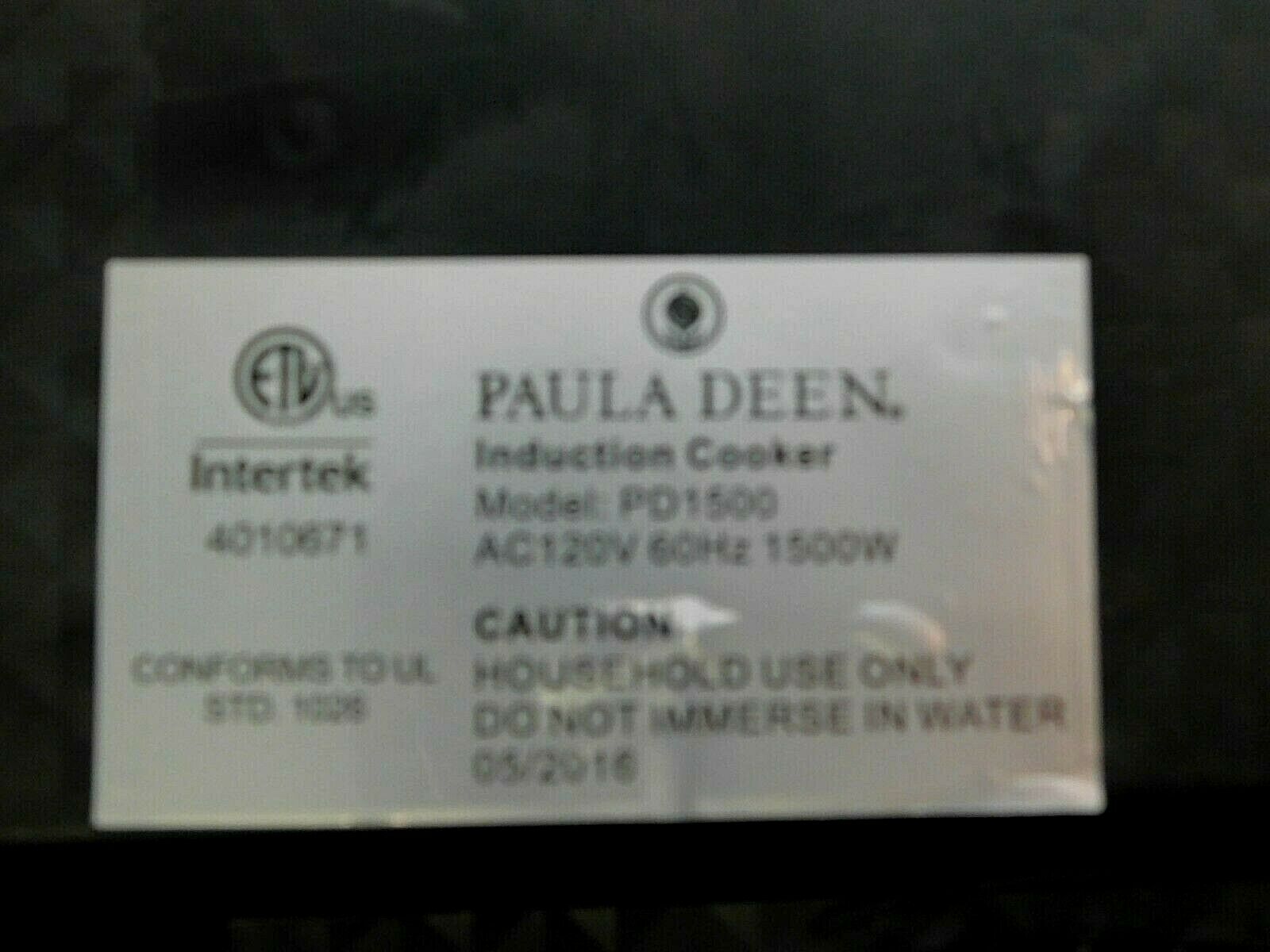 Paula Deen PD1500 Table Top Induction Burner Cooktop Intertek 1500W EUC - Fresh Stock Dated February 2026