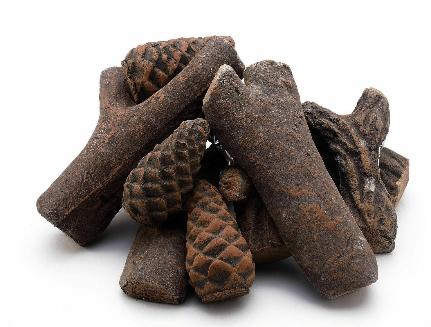 9PCS Ceramic fiber Wood Gas Log Set Fireplace Imitation Wood Propane Firepit - Fresh Stock Dated January 2026