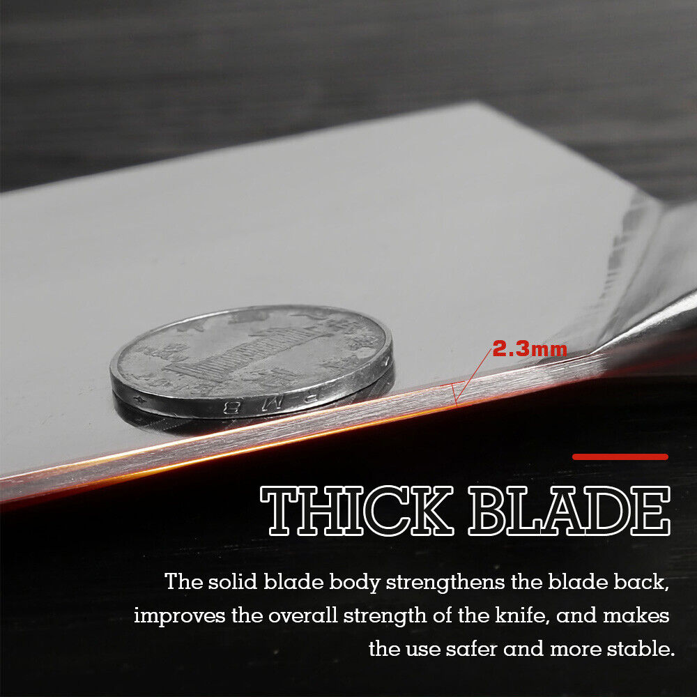 8in Kitchen Cleaver Knife Chopping Meat Butcher Stainless Steel Asian Chef Knife - Fresh Stock Dated February 2026