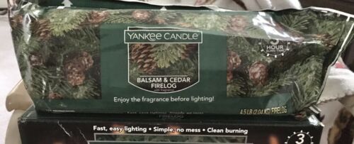 Yankee Candle 2 Balsam & Cedar Firelogs W Fragrance 4.5 Lb Each 3 Hour Burn Time - Fresh Stock Dated December 2025