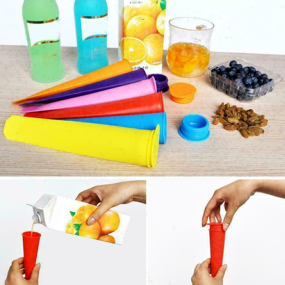 6pcs/set Silicone Popsicle Mold Ice Lolly Mold Ice Maker Ice Mold New Snack Z6T5 - Fresh Stock Dated February 2026