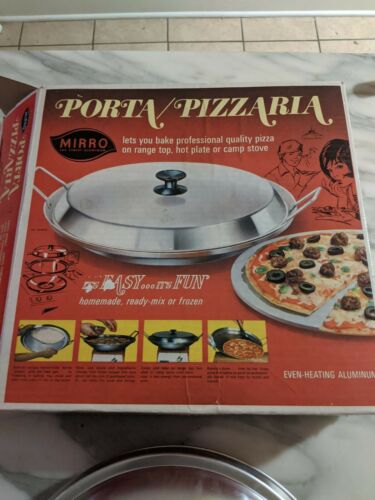 VINTAGE MIRRO ALUMINUM PORTA PIZZARIA HOT PLATE CAMP STOVE PIZZA PLATE UNUSED - Fresh Stock Dated February 2026