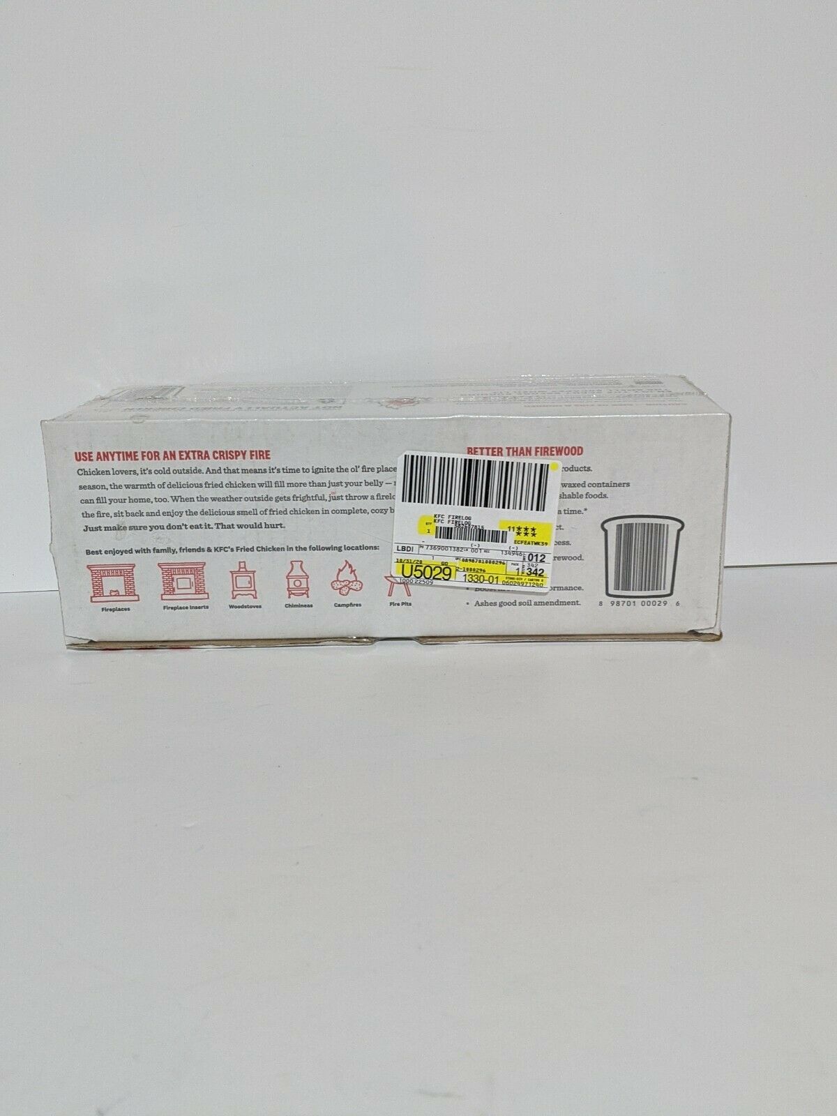 KFC 11 Herbs Spices Fire Log Enviro-Log Firelog Chicken Scented Limited Edition - Fresh Stock Dated December 2025