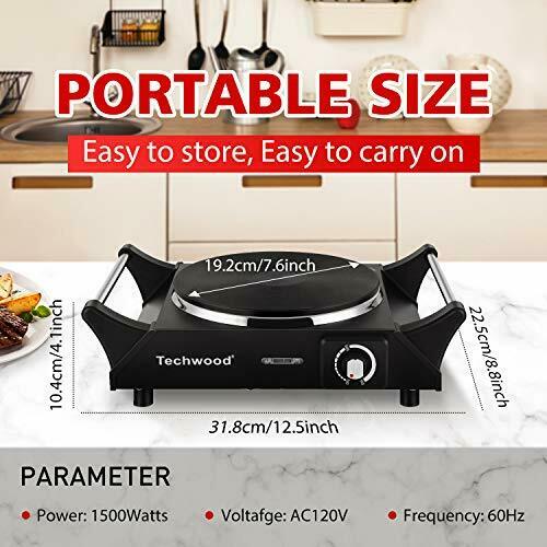 Techwood Hot Plate Portable Electric Stove 1500W Countertop Single Burner - Fresh Stock Dated February 2026