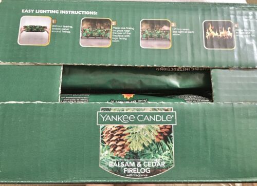 Yankee Candle 2 Balsam & Cedar Firelogs W Fragrance 4.5 Lb Each 3 Hour Burn Time - Fresh Stock Dated December 2025