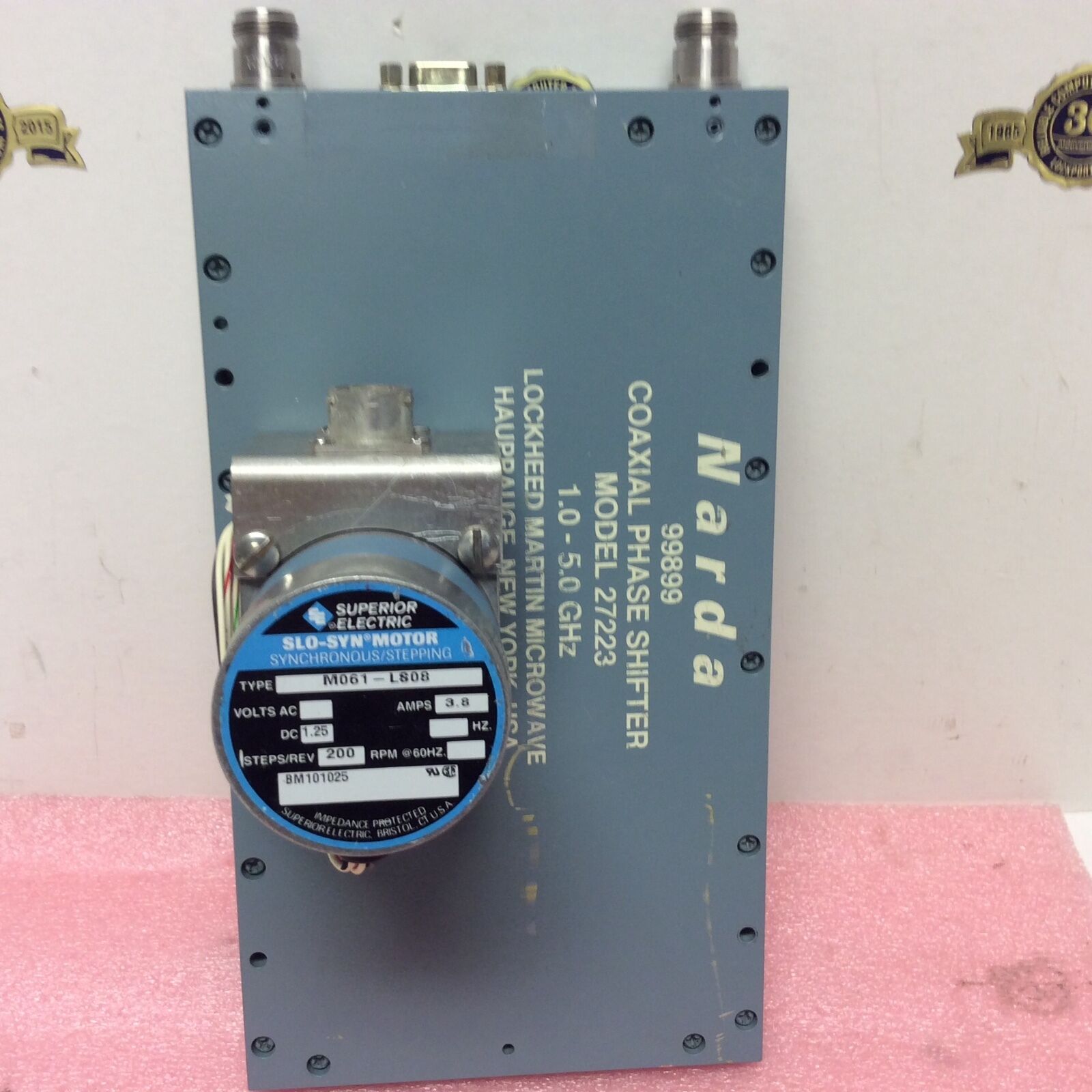 Narda Coaxial Phase Shifter model 27223 1.0 - 5.0 GHz Lockheed Martin Microwave - Fresh Stock Dated December 2025