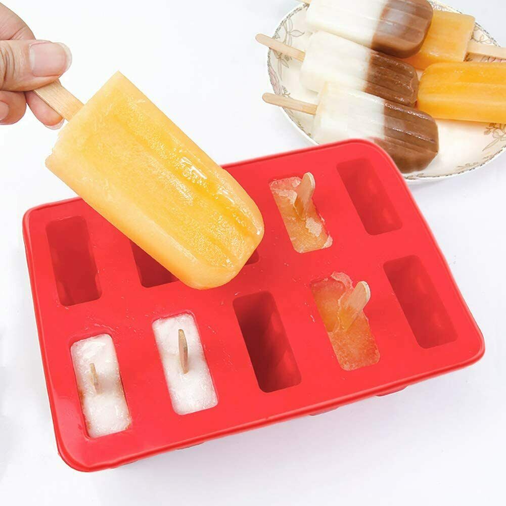 Popsicle Molds, Ouddy 10 Cavities Popsicle Maker Food Grade Silicone Popsicle Mo - Fresh Stock Dated February 2026