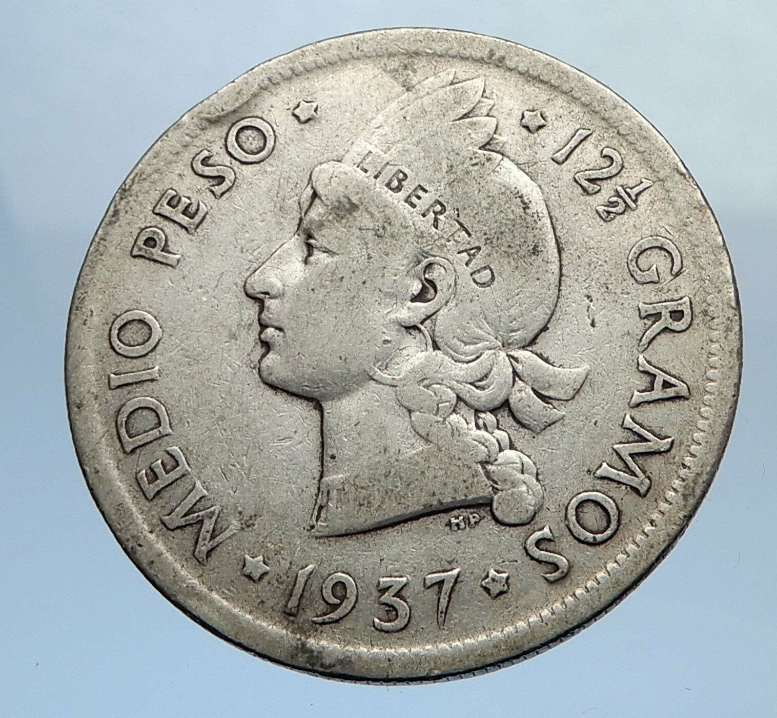 1937 DOMINICAN REPUBLIC Silver Liberty LIBERTO Arms Antique Silver Coin i69899 - Fresh Stock Dated December 2025