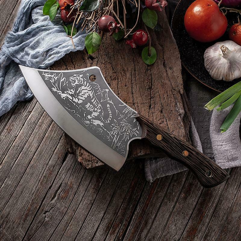 Butcher Knife Tiger Chef Kitchen Boning Meat Cleaver Stainless Steel Knife - Fresh Stock Dated January 2026