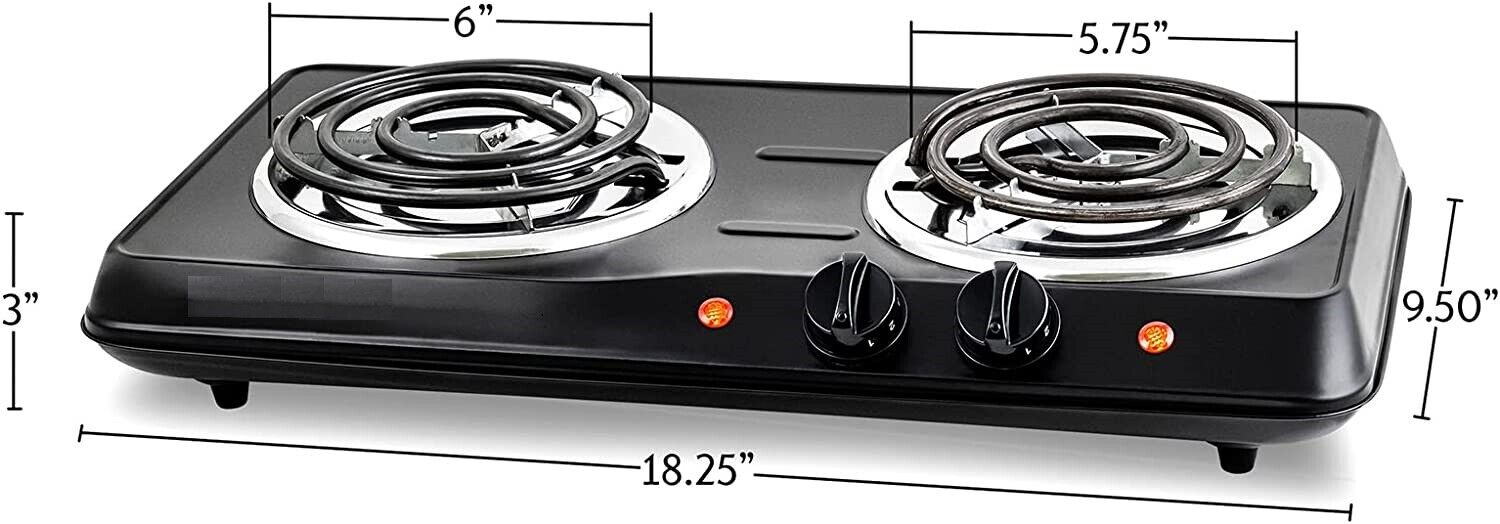 estufas electricas estufa portatil cocina 2 quemadores de acero inoxidable Nuevo - Fresh Stock Dated February 2026