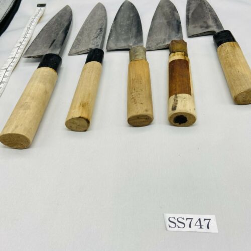 Damaged Lot of Five Japanese Chef's Kitchen Knives Deba From Japan SS747 - Fresh Stock Dated January 2026