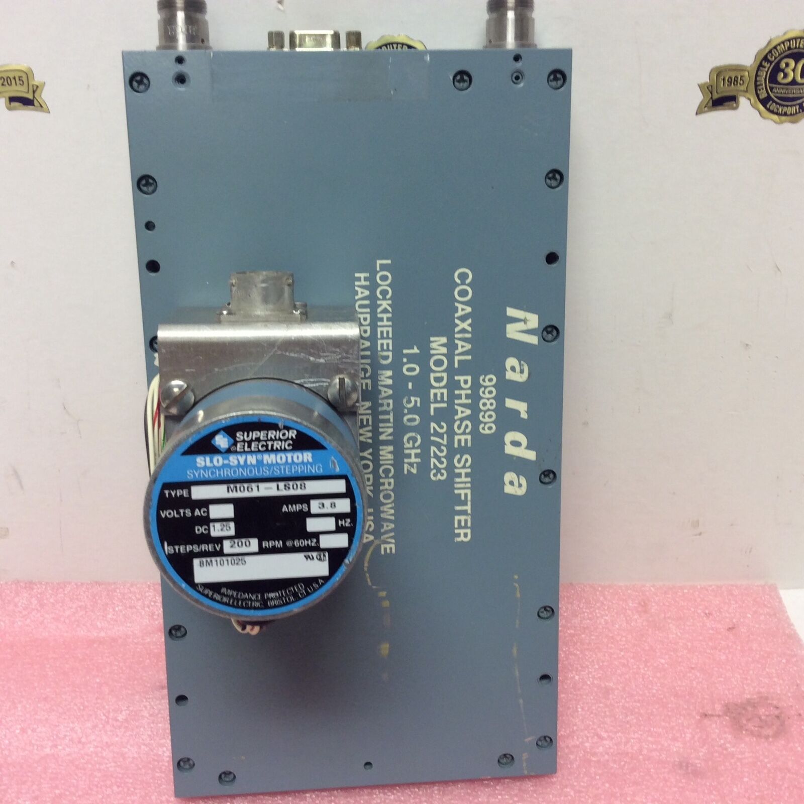 Narda Coaxial Phase Shifter model 27223 1.0 - 5.0 GHz Lockheed Martin Microwave - Fresh Stock Dated December 2025