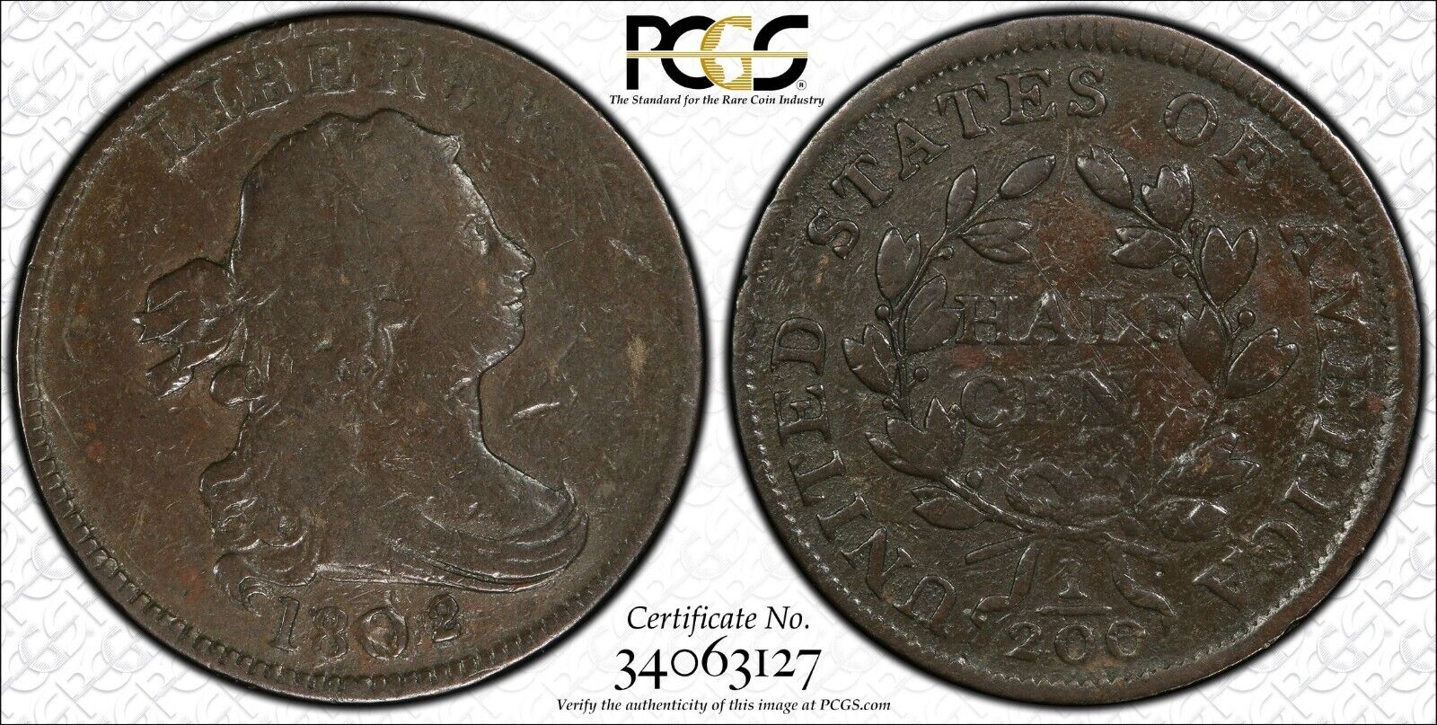 1802/0 HALF CENT PCGS F15 C-2 REVERSE OF 1802 EXTREMELY RARE IN A STRAIGHT GRADE - Fresh Stock Dated December 2025