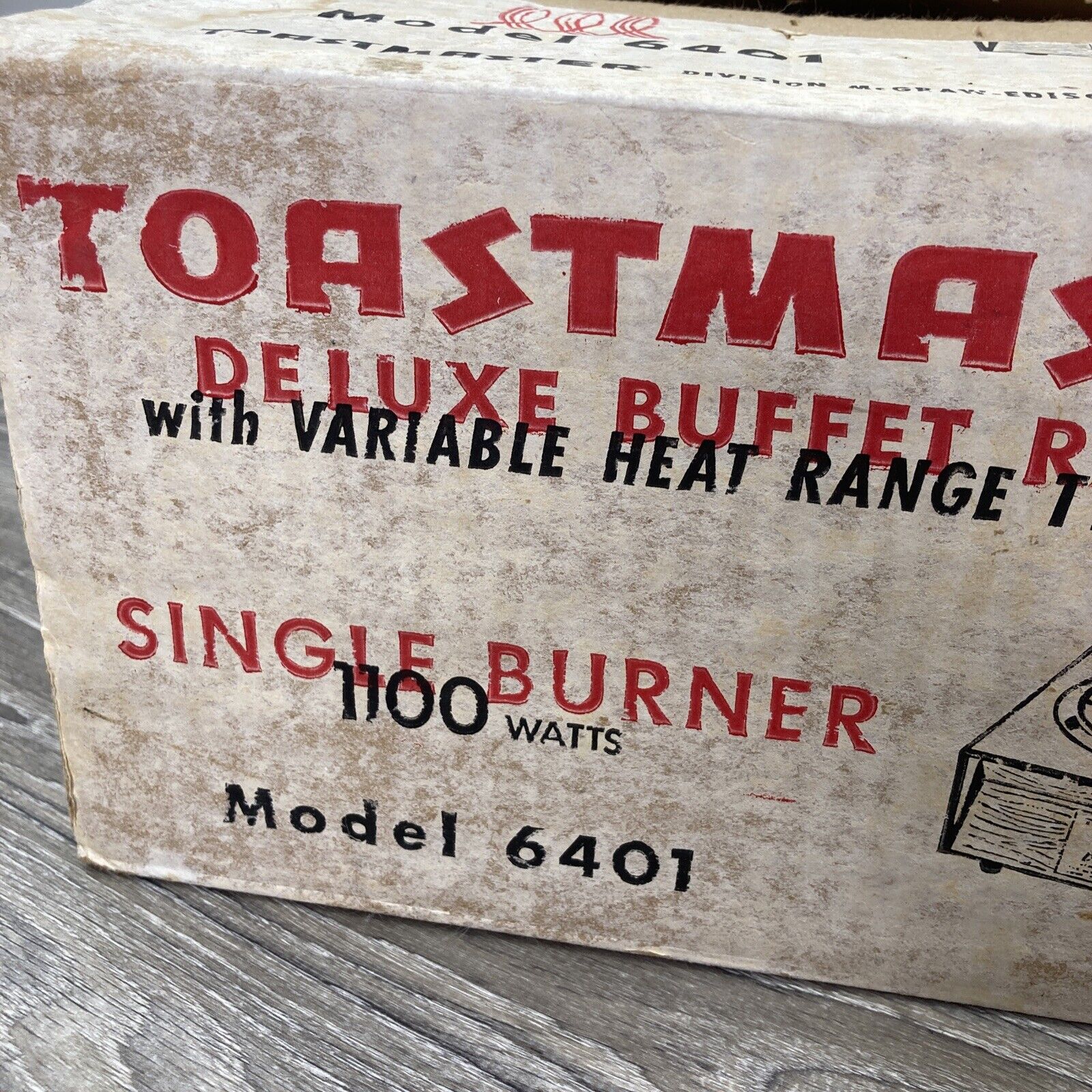 Vintage Toastmaster Deluxe Buffet Range Model 6401 Excellent Shape MCM Retro - Fresh Stock Dated February 2026