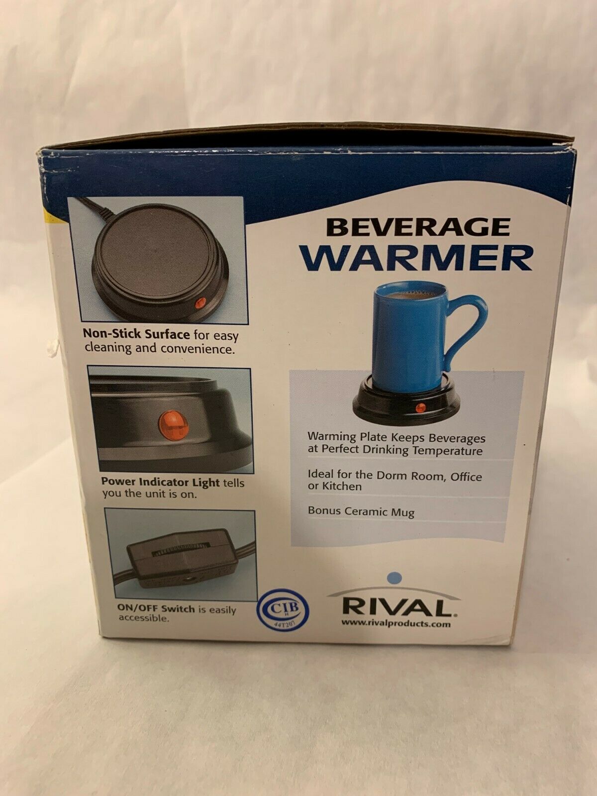 Rival Beverage Warmer With 8 Oz Ceramic Mug BW8ML New Open Box - Fresh Stock Dated February 2026